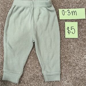 Infant Ribbed Green Pants, never worn, 0-3 months